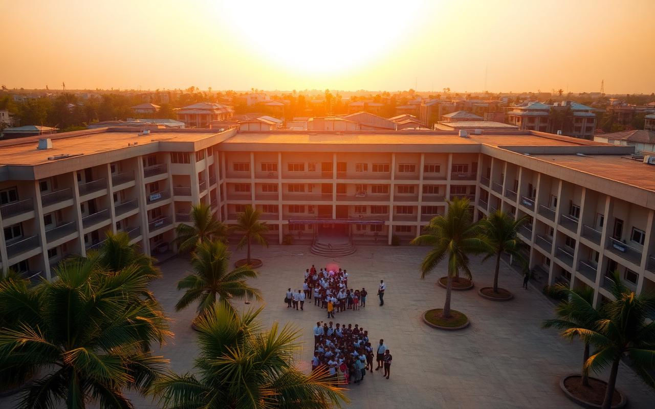 Goodness Group Of Schools campus at golden hour